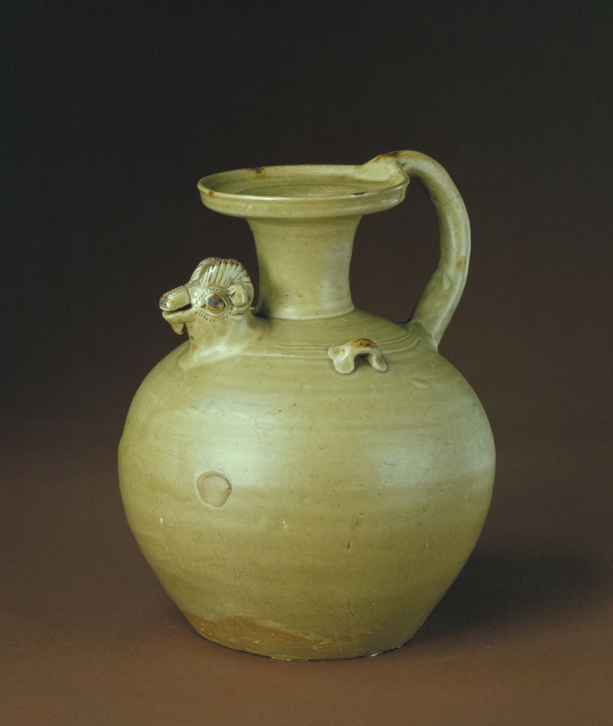 图片[1]-Blue glaze brown spot sheep-head pot-China Archive